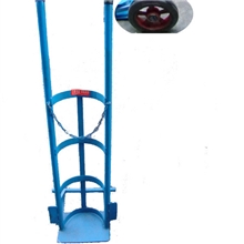 供应蓝色两轮单瓶氧气瓶手推车