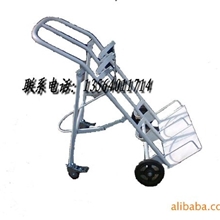 供应定做双瓶氧气瓶手推车加固四轮氧气瓶推车