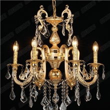 中山古镇灯饰灯具金色欧式水晶蜡烛吊灯卧室灯具DTT-6018-6