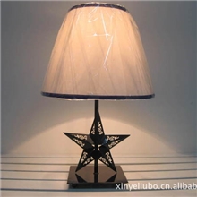 供应精美铁艺五角星台灯五金+烤漆+布罩