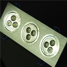 三头方形LED天花灯9W方形筒灯大功率方形三头天花灯室内照明灯