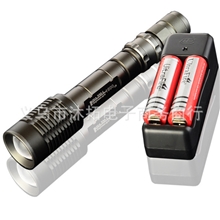 响尾蛇强光手电筒LED伸缩手电筒T6灯泡伸缩变焦远射白黄光