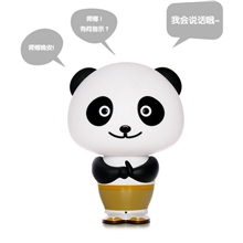 功夫熊猫阿宝声控语音台灯创意智能感应灯语音报时小夜灯