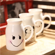 爱瓷家居复古马克杯早餐杯笑脸杯小号奶牛杯高品质全网最低