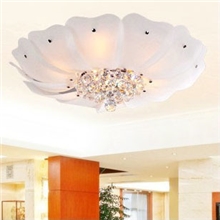 现代简约客厅、卧室吸顶灯具HQ6091K9一级水晶球磨砂玻璃灯罩