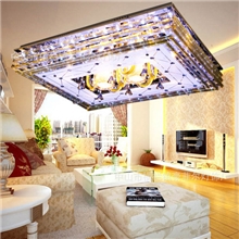 平板水晶灯高光LED客厅灯金色长方形客厅灯MD12067/18金