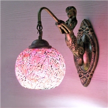 欧式仿古壁灯酒店灯具走廊过道卧室壁灯网格米黄美人鱼壁灯批发