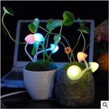 厂家直销阿凡达蘑菇灯光控感应小夜灯浪漫礼物陶瓷版树脂版