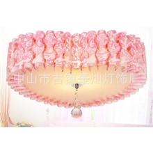 时尚粉色爱心灯pvc卧室灯具浪漫心形灯饰婚房灯儿童房灯