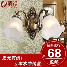 欧式壁灯批发欧式简约现代时尚镜前灯床头灯双头卧室走廊过道壁灯