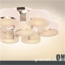 供应现代简约七头亚克力客厅灯卧室灯吸顶灯餐厅灯F5791-7