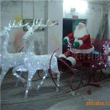 鹿拉车/雪橇/驯鹿/麋鹿/梅花鹿/卡通鹿/圣诞老人/圣诞工程饰品1