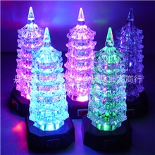 XY021七彩宝塔小夜灯七彩小夜灯地摊货发光玩具批发热卖产品