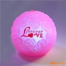 厂家七彩圆球玫瑰花小夜灯七彩loveforever玫瑰花小夜灯