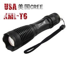 正品神火XML-T6神火强光手电筒伸缩变焦调焦神火c8强光手神火