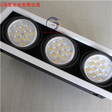 36wled豆胆灯三头3*12WLED斗胆灯白色格栅射灯厂家直销工程专用灯