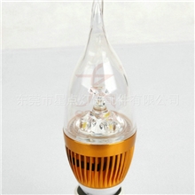 批发E14LED蜡烛灯高品质高亮度3W蜡尾