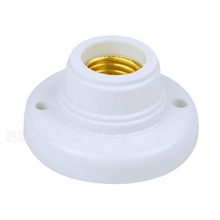 大量供应批发加厚瓷白中号平灯座E27高档螺口平灯座MY-505