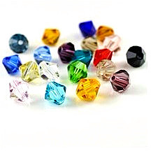 DIY饰品配件水晶玻璃珠仿进口水晶珠4MM水晶尖珠菱形珠