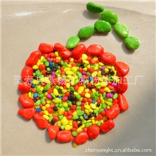 批发染色鹅卵石水族箱专用底砂鱼缸用彩石子五彩石（图）