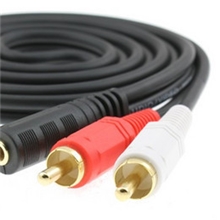 秋叶原Q-3741.5米3.5mm母转双莲花公头一分二音频线