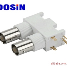 BNC白胶视频连接器，BNC白胶双层90度接头