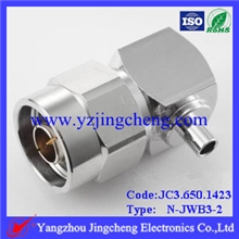 N-JWB3-2半刚电缆连接器，公头，弯式，接半刚半柔141线