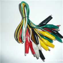 本厂专业生产五彩鳄鱼夹线，线长50MM，每把10根,香蕉插头