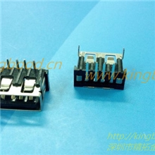 A母90度短体无卷边USB短体10.0USB90度usb2.0连接器A母插板式