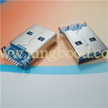 USB3.0沉板3.2SMT15UUSB沉板公头USB插座USB180度USB3.0公头