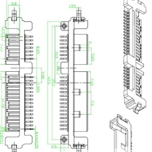 SATA厂家供应SATA7+15Pin公座沉板式SMT带接地片22PIN厂家直销