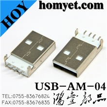 供应2.0USB公头AM贴片式/180度USB公头连接器