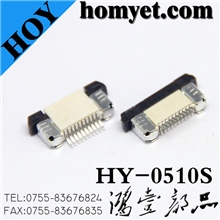 厂家直接供应手机FPC连接器压接式0.5间距连接座0.5-10PIN上接