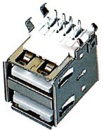 供应双层usb母座、A母90度双层白胶无弹USB双层双层USB母座