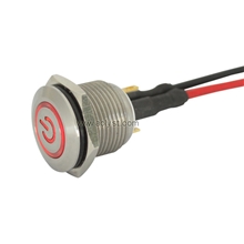 高品质金属按钮开关复位开关防水开关IP6512V红灯