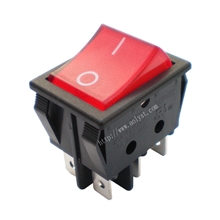 供应船形开关六脚二档带红灯翘板开关电源开关设备开关