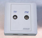 杰士美/杰和兴双孔有线电视面板双孔终端用户盒2121K