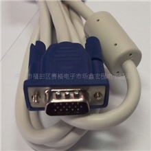 供应原装VGA线电脑连接线双磁环+铝箔3+9线1.8米