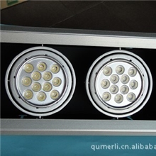 厚铝LED斗胆灯格栅射灯天花豆胆灯工程灯12W*2双头24W质比雷士