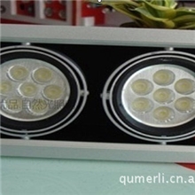 厚铝LED斗胆灯格栅射灯天花豆胆灯工程灯7W*2双头14W质比雷士