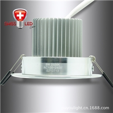 爆款特价高光银天花灯5W天花射灯驱动带IC质保2年筒灯