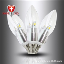 新款贴片5630芯片LED蜡烛灯泡小螺口E14灯头尖尾拉尾4W蜡烛灯