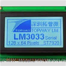 内置中文字库（128x64）LCD/LCM/液晶显示模块LM3033DDW-0B系列