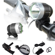 自行车灯前灯t6山地自行车头灯充电强光LED户外装备骑行灯
