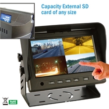 工业级设置，7寸四分割显示器,触屏功能,录影功能,适用于各类车型