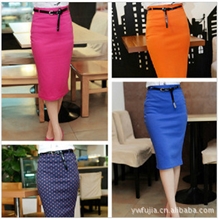 新款秋装复古长款包臀裙优雅修身半身裙子长裙高腰波点裙