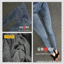 码仿牛仔铅笔裤雪花薄\加厚秋冬九分打底裤小脚裤长裤
