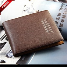 批发供应男士真皮钱包，热销款男式休闲短款激光丝印钱包卡包