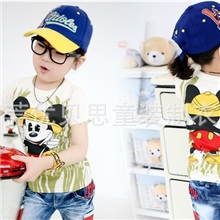 虎门童装厂家批发夏款短袖米奇童装T恤全棉童T恤韩版童T恤