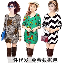 胖mm大码女装大版羊绒长袖宽松打底衫连衣裙批发一件代发DDD系列